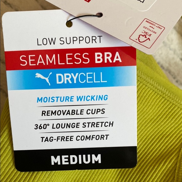 Puma Yellow Sports Bra with Crossed Straps - Picture 4 of 5